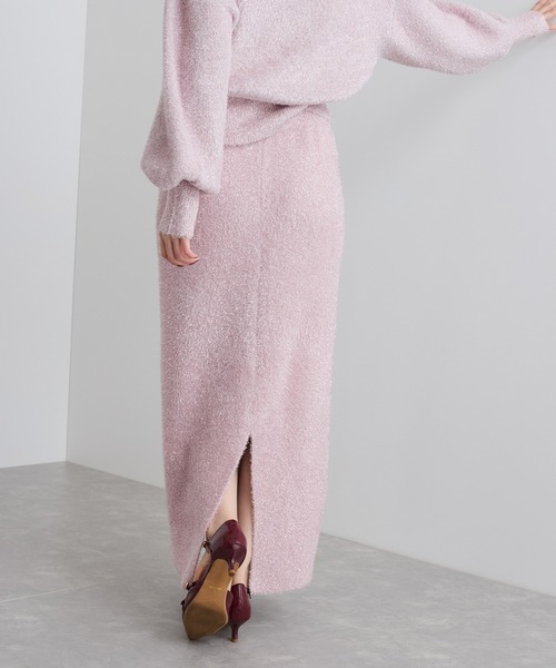 VIS（ビス）の「【セットアップ対応】ラメシャギーニットスカート【静電気防止】（スカート・レディース・ピンク系その他2/ライトグレー/ベージュ系その他・FREE）」の6枚目の写真