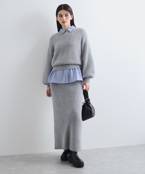 VIS（ビス）の「【セットアップ対応】ラメシャギーニットスカート【静電気防止】（スカート・レディース・ピンク系その他2/ライトグレー/ベージュ系その他・FREE）」の13枚目の写真