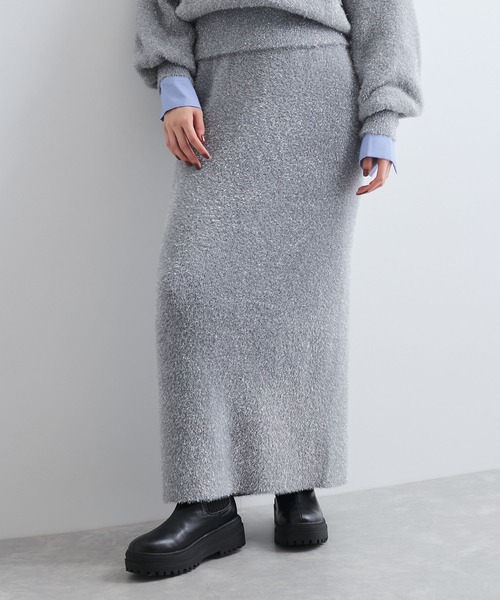 VIS（ビス）の「【セットアップ対応】ラメシャギーニットスカート【静電気防止】（スカート・レディース・ピンク系その他2/ライトグレー/ベージュ系その他・FREE）」の10枚目の写真