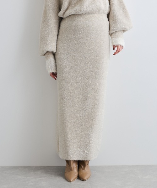 VIS（ビス）の「【セットアップ対応】ラメシャギーニットスカート【静電気防止】（スカート・レディース・ピンク系その他2/ライトグレー/ベージュ系その他・FREE）」の15枚目の写真