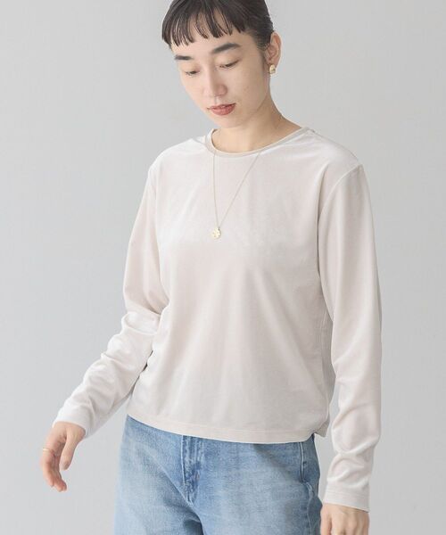 AMERICAN HOLIC(アメリカンホリック)の「ベロアクルーネックカットプルオーバー(Tシャツ/カットソー・レディース・グレイッシュベージュ/ピンク/ミント/チャコールグレー・M/L)」の22枚目の写真