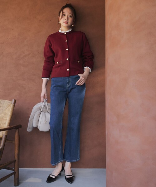ANY SIS(エニィスィス)の「【美Denimシリーズ】センタープレスセミフレア デニム(デニムパンツ・レディース・ホワイト系/スカイブルー系/ダルブルー系・4)」の11枚目の写真
