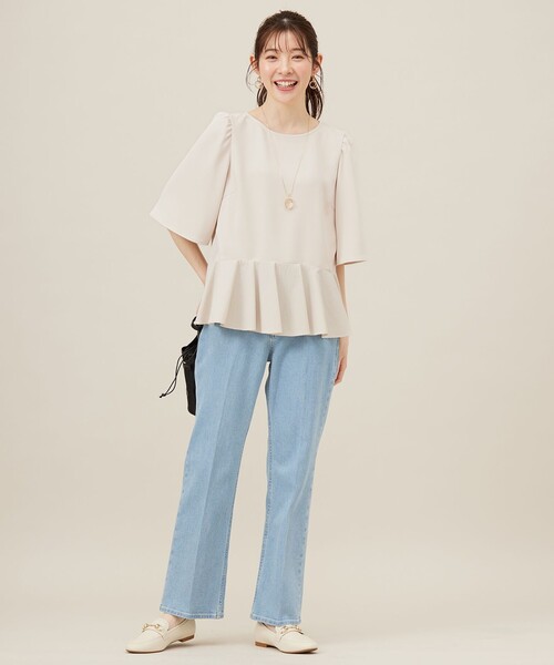 ANY SIS(エニィスィス)の「【美Denimシリーズ】センタープレスセミフレア デニム(デニムパンツ・レディース・ホワイト系/スカイブルー系/ダルブルー系・4)」の21枚目の写真