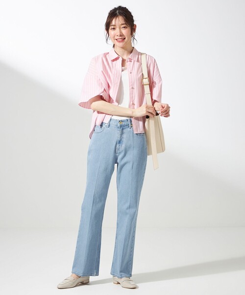 ANY SIS(エニィスィス)の「【美Denimシリーズ】センタープレスセミフレア デニム(デニムパンツ・レディース・ホワイト系/スカイブルー系/ダルブルー系・4)」の22枚目の写真