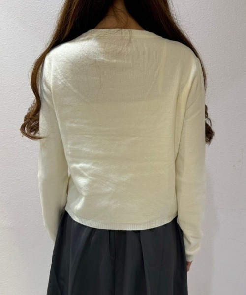 LETee(レティー)の「ZIPニットカーディガン(カーディガン/ボレロ・レディース・ホワイト/グレー/ベージュ/ブラック・FREE)」の9枚目の写真