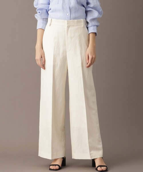 DRESSTERIOR（ドレステリア）の「◆【美シルエット／洗える】リネンブレンドワイドパンツ（その他パンツ・レディース・オフホワイト/ネイビー/ライトベージュ・34/36/38/40）」の2枚目の写真