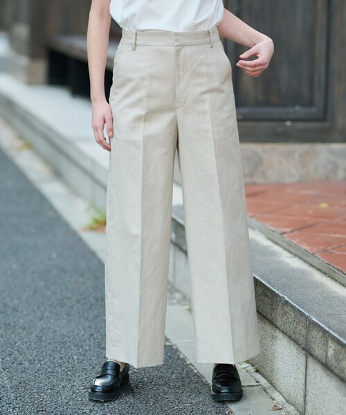 DRESSTERIOR（ドレステリア）の「◆【美シルエット／洗える】リネンブレンドワイドパンツ（その他パンツ・レディース・オフホワイト/ネイビー/ライトベージュ・34/36/38/40）」の11枚目の写真