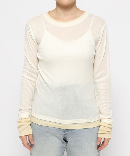 LOWRYS FARM（ローリーズファーム）の「ハイショクタイトＬＳ 288799（Tシャツ/カットソー・レディース・チャコールグレー/パープル/アイボリー・FREE）」の15枚目の写真