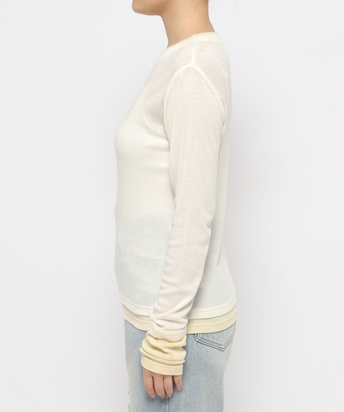 LOWRYS FARM（ローリーズファーム）の「ハイショクタイトＬＳ 288799（Tシャツ/カットソー・レディース・チャコールグレー/パープル/アイボリー・FREE）」の16枚目の写真