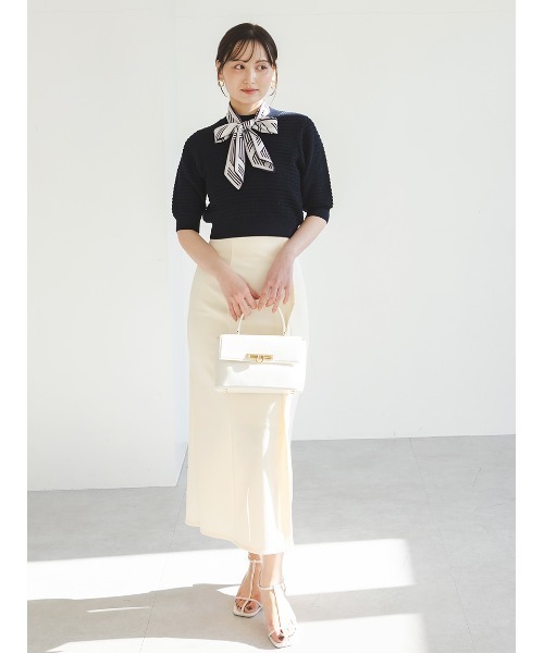 SNIDEL（スナイデル）の「スカーフ付きニットプルオーバー（ニット