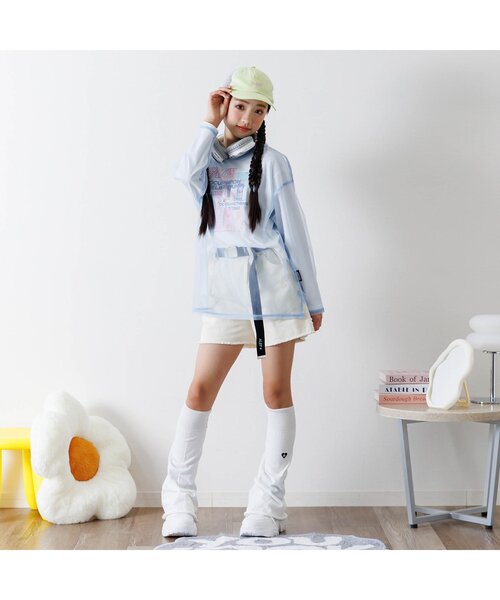 algy(アルジー)の「ロゴシシュウレッグカバー(レッグウォーマー・キッズ・ブラック/オフホワイト・FREE)」の10枚目の写真