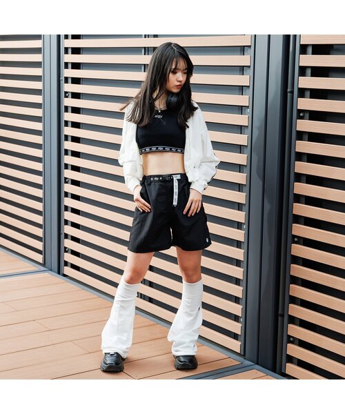 algy(アルジー)の「ロゴシシュウレッグカバー(レッグウォーマー・キッズ・ブラック/オフホワイト・FREE)」の15枚目の写真