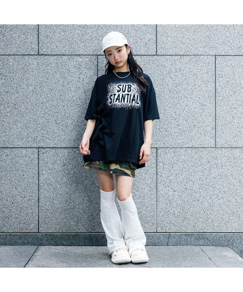 algy(アルジー)の「ロゴシシュウレッグカバー(レッグウォーマー・キッズ・ブラック/オフホワイト・FREE)」の4枚目の写真