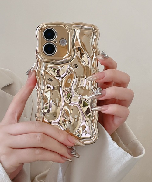 セール】【urge select】メタル ウェーブ メルトデザイン iPhoneケース