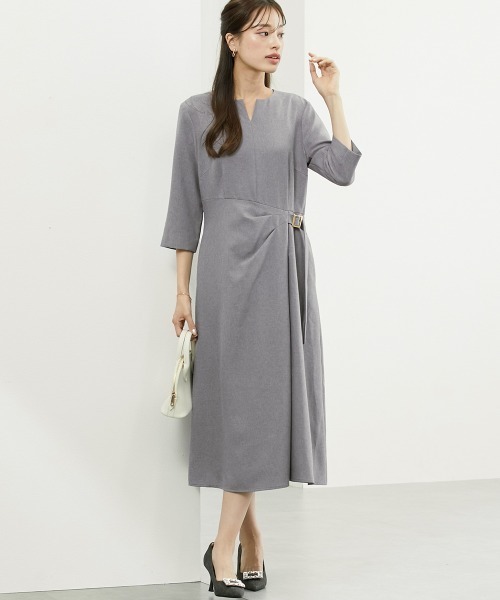 7days Life Styling（セブンデイズライフスタイリング）の「ウエストラップ風ワンピース（ワンピース・レディース・ブラック/モカ・L/LL/S/M）」の2枚目の写真