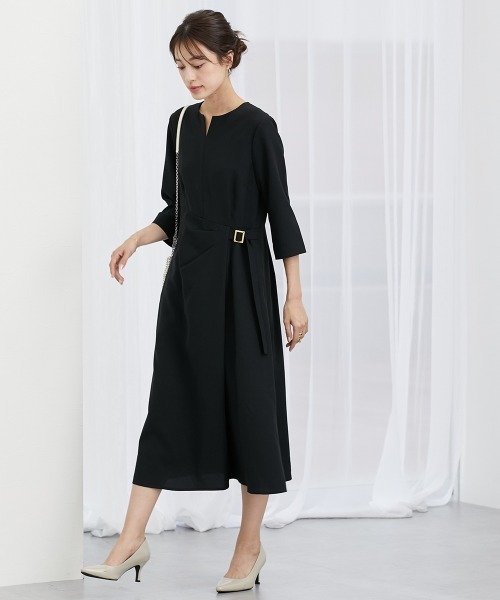 7days Life Styling（セブンデイズライフスタイリング）の「ウエストラップ風ワンピース（ワンピース・レディース・ブラック/モカ・L/LL/S/M）」の4枚目の写真