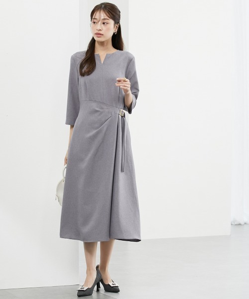 7days Life Styling（セブンデイズライフスタイリング）の「ウエストラップ風ワンピース（ワンピース・レディース・ブラック/モカ・L/LL/S/M）」の5枚目の写真
