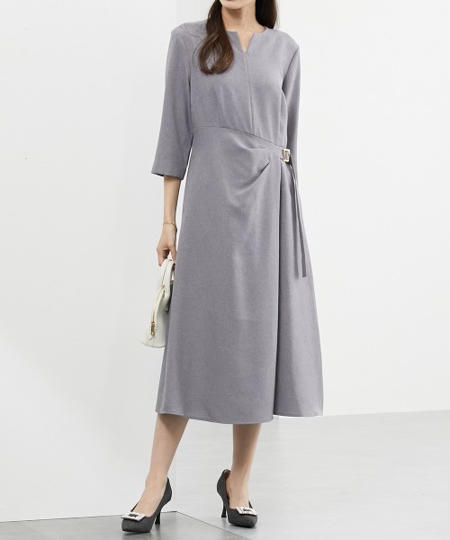 7days Life Styling（セブンデイズライフスタイリング）の「ウエストラップ風ワンピース（ワンピース・レディース・ブラック/モカ・L/LL/S/M）」の7枚目の写真