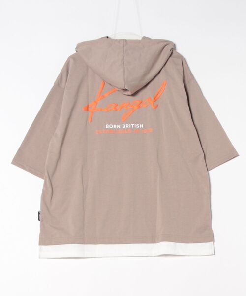 KANGOL(カンゴール)の「KANGOL フェイクレイヤードTパーカー(パーカー・メンズ・ブラック/ベージュ/ホワイト・M/L/XL)」の19枚目の写真