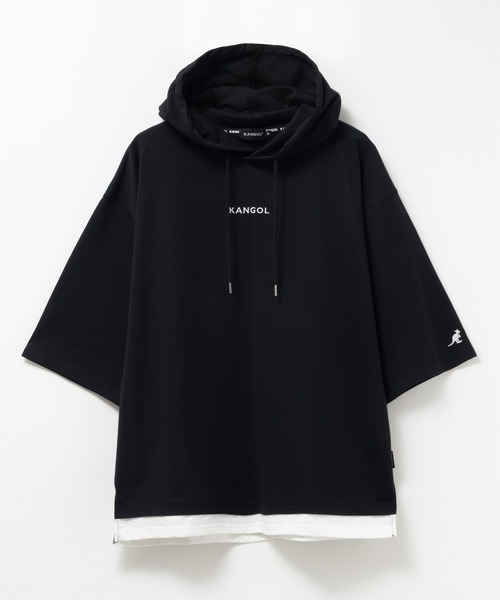 KANGOL(カンゴール)の「KANGOL フェイクレイヤードTパーカー(パーカー・メンズ・ブラック/ベージュ/ホワイト・M/L/XL)」の6枚目の写真