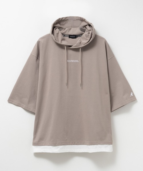 KANGOL(カンゴール)の「KANGOL フェイクレイヤードTパーカー(パーカー・メンズ・ブラック/ベージュ/ホワイト・M/L/XL)」の15枚目の写真