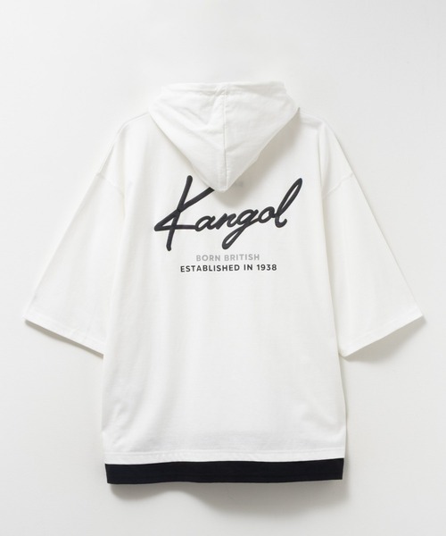 KANGOL(カンゴール)の「KANGOL フェイクレイヤードTパーカー(パーカー・メンズ・ブラック/ベージュ/ホワイト・M/L/XL)」の5枚目の写真