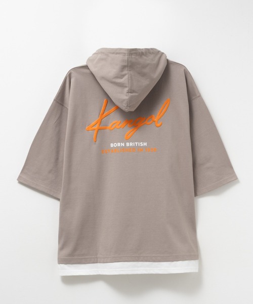 KANGOL(カンゴール)の「KANGOL フェイクレイヤードTパーカー(パーカー・メンズ・ブラック/ベージュ/ホワイト・M/L/XL)」の16枚目の写真