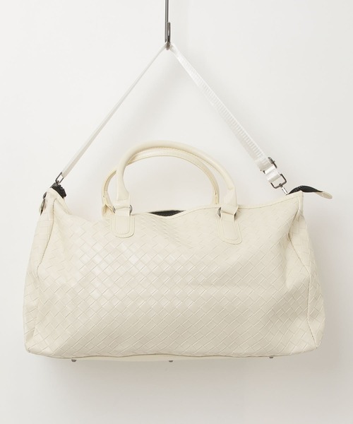 セール】ABETTOR 大人トラベル大容量PUエンボス編みボストン