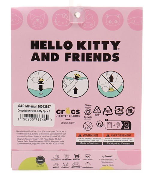 HELLO KITTY＊５個セット＊ クロックス（crocs）（メンズ、レディース、キッズ）ジビッツ