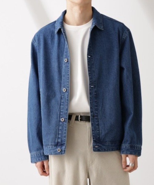 NANO universe(ナノユニバース)の「デニムブルゾン(ブルゾン・メンズ・ライトブルー/ブラック/ベージュ系その他・S/M/L)」の1枚目の写真