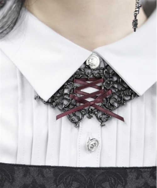 axes femme POETIQUE(アクシーズファムポエティック)の「レースアップネックレス(ネックレス・レディース・アンティークシルバー/ブラック・FREE)」の2枚目の写真