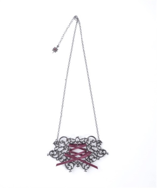 axes femme POETIQUE(アクシーズファムポエティック)の「レースアップネックレス(ネックレス・レディース・アンティークシルバー/ブラック・FREE)」の4枚目の写真