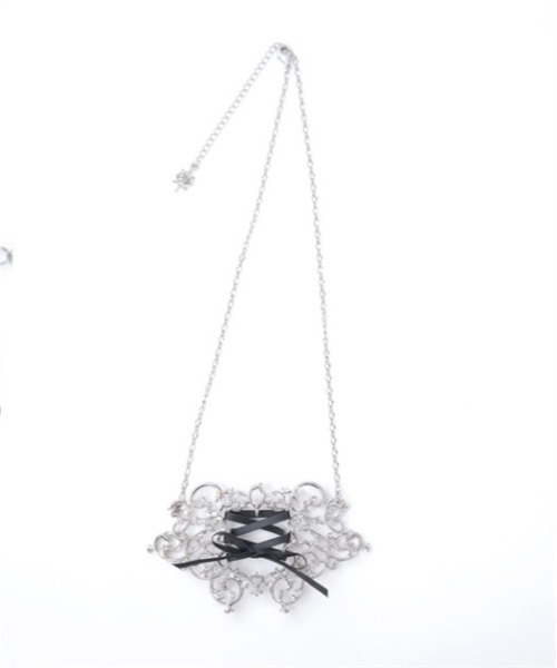 axes femme POETIQUE(アクシーズファムポエティック)の「レースアップネックレス(ネックレス・レディース・アンティークシルバー/ブラック・FREE)」の11枚目の写真