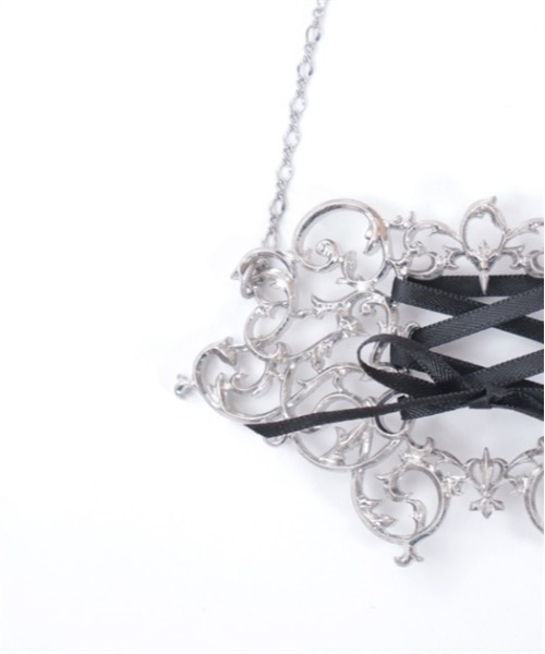 axes femme POETIQUE(アクシーズファムポエティック)の「レースアップネックレス(ネックレス・レディース・アンティークシルバー/ブラック・FREE)」の12枚目の写真
