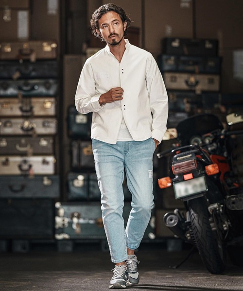 wjk reluxe（ダブルジェーケーリラックス）の「ms5984-ripstop no collar hook shirts ノーカラーフックシャツ（シャツ/ブラウス・メンズ・ホワイト/ブラック/ライトカーキ・S/M/L）」の10枚目の写真