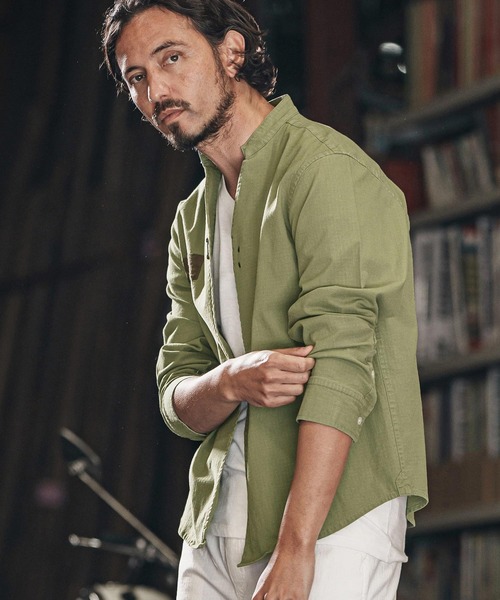 wjk reluxe（ダブルジェーケーリラックス）の「ms5984-ripstop no collar hook shirts ノーカラーフックシャツ（シャツ/ブラウス・メンズ・ホワイト/ブラック/ライトカーキ・S/M/L）」の12枚目の写真