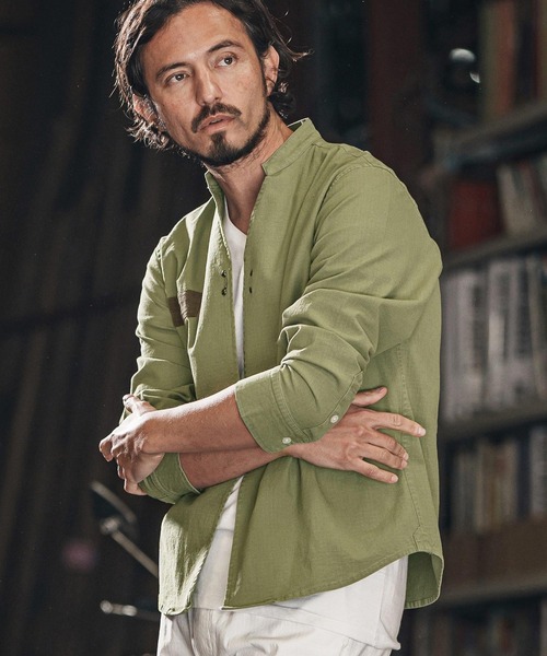 wjk reluxe（ダブルジェーケーリラックス）の「ms5984-ripstop no collar hook shirts ノーカラーフックシャツ（シャツ/ブラウス・メンズ・ホワイト/ブラック/ライトカーキ・S/M/L）」の15枚目の写真
