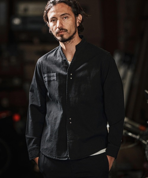 wjk reluxe（ダブルジェーケーリラックス）の「ms5984-ripstop no collar hook shirts ノーカラーフックシャツ（シャツ/ブラウス・メンズ・ホワイト/ブラック/ライトカーキ・S/M/L）」の21枚目の写真