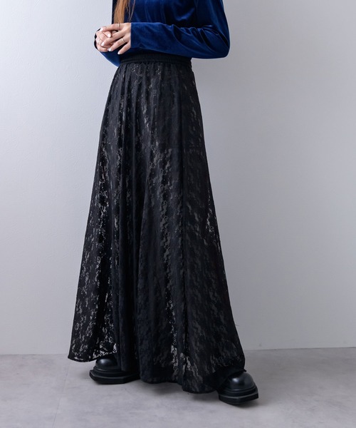 bohmal(ボマール)の「レースロングスカート(スカート・レディース・ブラック/ホワイト・FREE)」の1枚目の写真