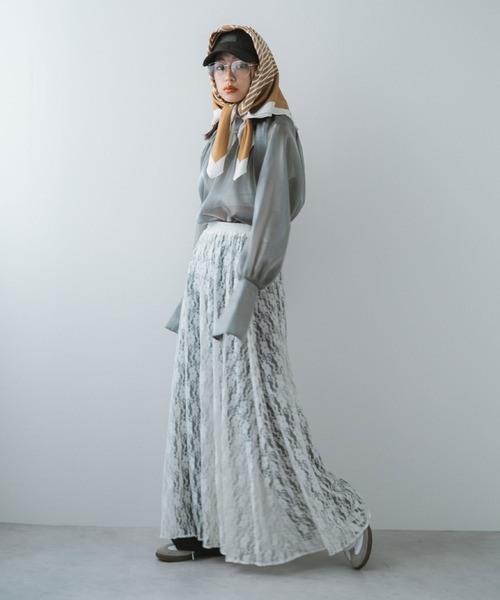 bohmal(ボマール)の「レースロングスカート(スカート・レディース・ブラック/ホワイト・FREE)」の3枚目の写真