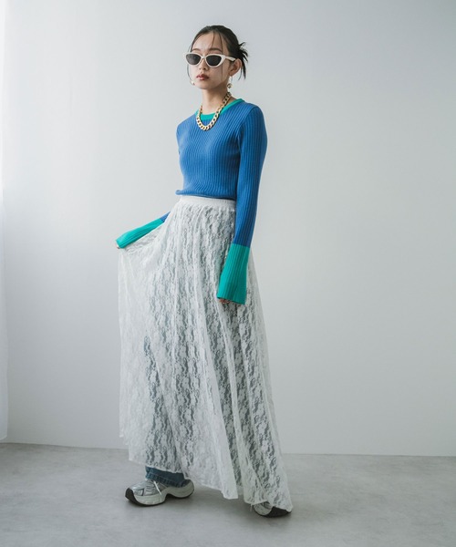 bohmal(ボマール)の「レースロングスカート(スカート・レディース・ブラック/ホワイト・FREE)」の7枚目の写真