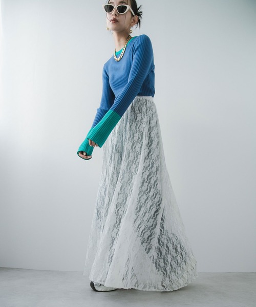 bohmal(ボマール)の「レースロングスカート(スカート・レディース・ブラック/ホワイト・FREE)」の11枚目の写真