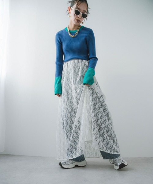 bohmal(ボマール)の「レースロングスカート(スカート・レディース・ブラック/ホワイト・FREE)」の12枚目の写真