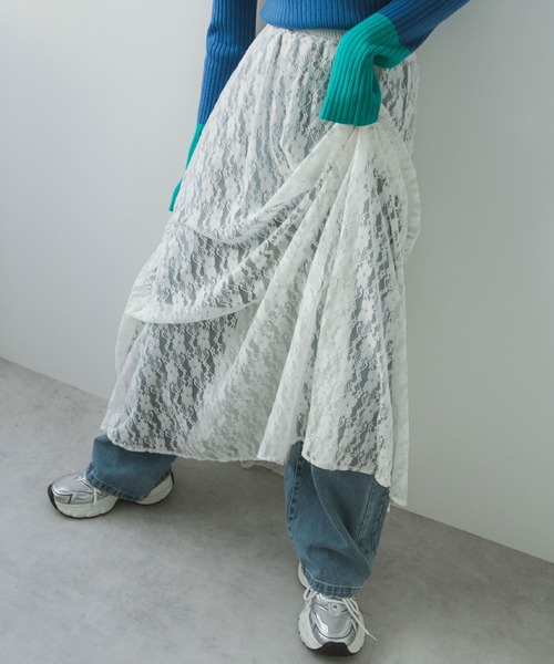 bohmal(ボマール)の「レースロングスカート(スカート・レディース・ブラック/ホワイト・FREE)」の14枚目の写真