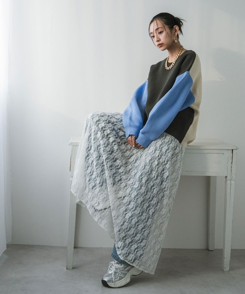 bohmal(ボマール)の「レースロングスカート(スカート・レディース・ブラック/ホワイト・FREE)」の15枚目の写真