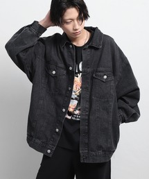 ZIP FIVE | 【ZIP FIVE】 ビッグシルエット ケミカル / ネイビー デニム Gジャン / デニムジャケット(デニムジャケット)
