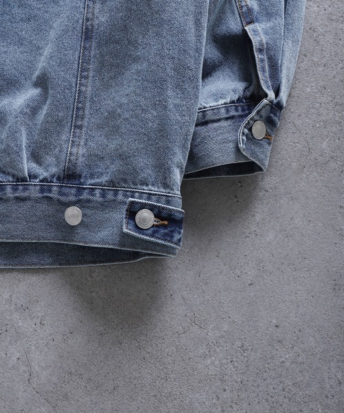 ZIP FIVE（ジップファイブ）の「【ZIP FIVE】 ビッグシルエット ケミカル / ネイビー デニム Gジャン / デニムジャケット（デニムジャケット・メンズ・ブラック/ネイビー/ブルー・FREE）」の8枚目の写真
