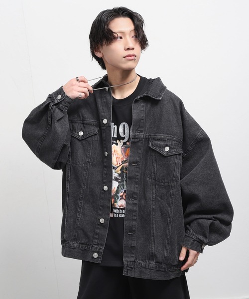 ZIP FIVE（ジップファイブ）の「【ZIP FIVE】 ビッグシルエット ケミカル / ネイビー デニム Gジャン / デニムジャケット（デニムジャケット・メンズ・ブラック/ネイビー/ブルー・FREE）」の13枚目の写真