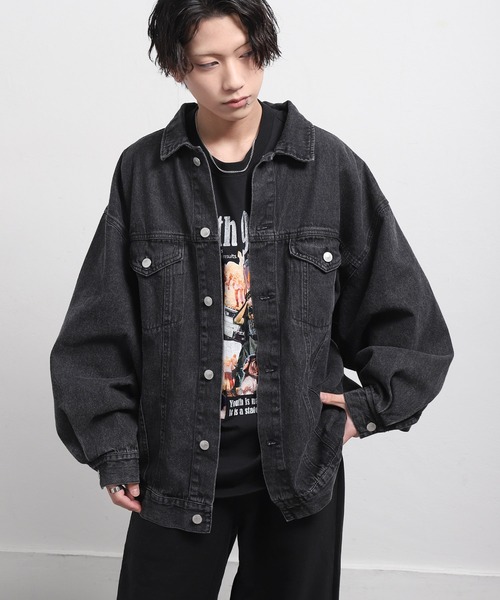 ZIP FIVE（ジップファイブ）の「【ZIP FIVE】 ビッグシルエット ケミカル / ネイビー デニム Gジャン / デニムジャケット（デニムジャケット・メンズ・ブラック/ネイビー/ブルー・FREE）」の11枚目の写真