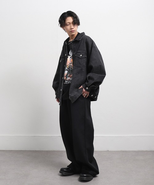 ZIP FIVE（ジップファイブ）の「【ZIP FIVE】 ビッグシルエット ケミカル / ネイビー デニム Gジャン / デニムジャケット（デニムジャケット・メンズ・ブラック/ネイビー/ブルー・FREE）」の15枚目の写真